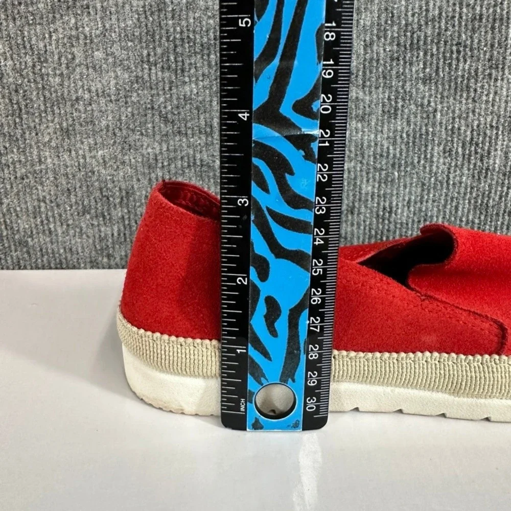Verbenas Red Suede Slip On Espadrille Flats Shoes Made in Spain Womens 37